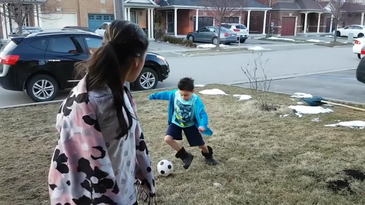 Heidi Zidane and Hadil magic trick with shoe and soccer ball story