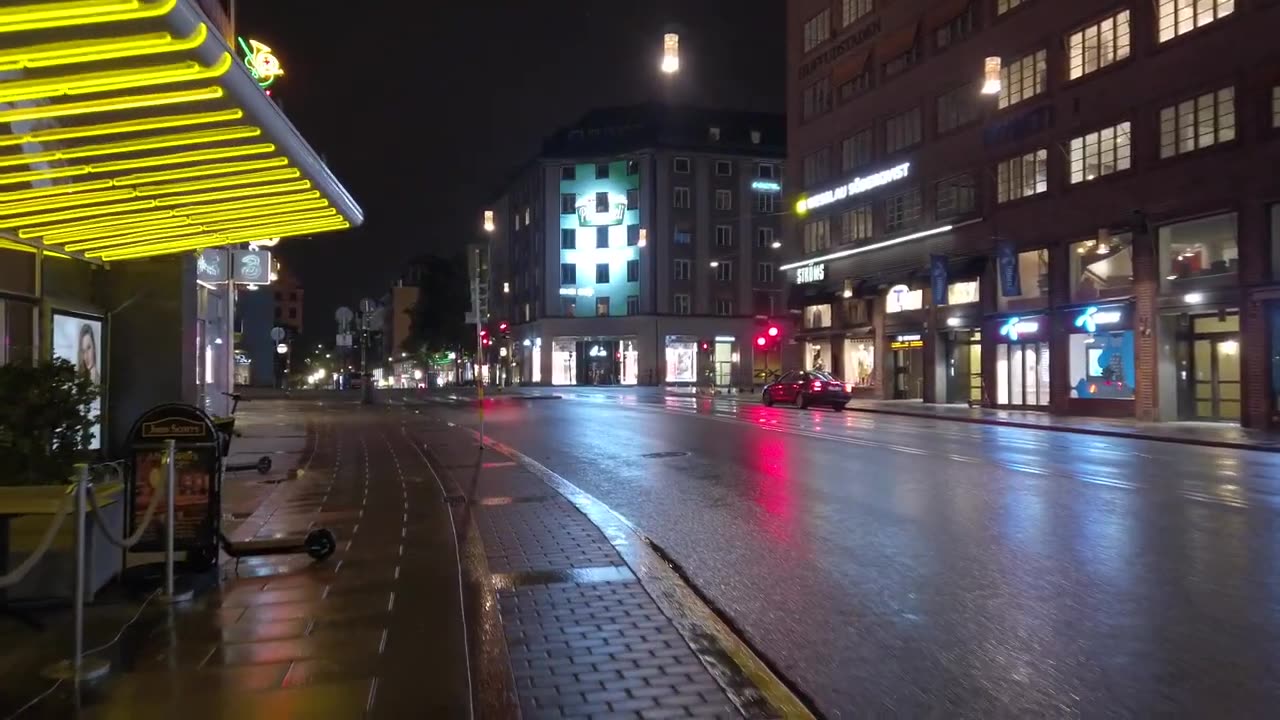 vlogs Night Walk in Stockholm, Sweden