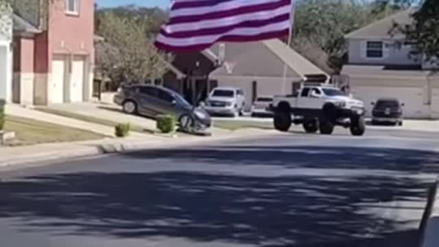 Texas sized truck flag