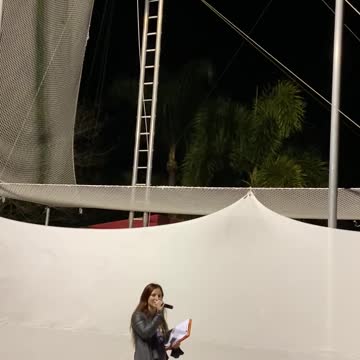 Ms. Amelia on the trapeze