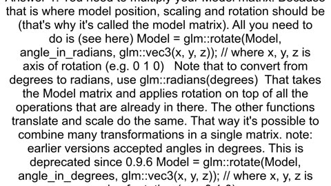 glm rotate usage in Opengl