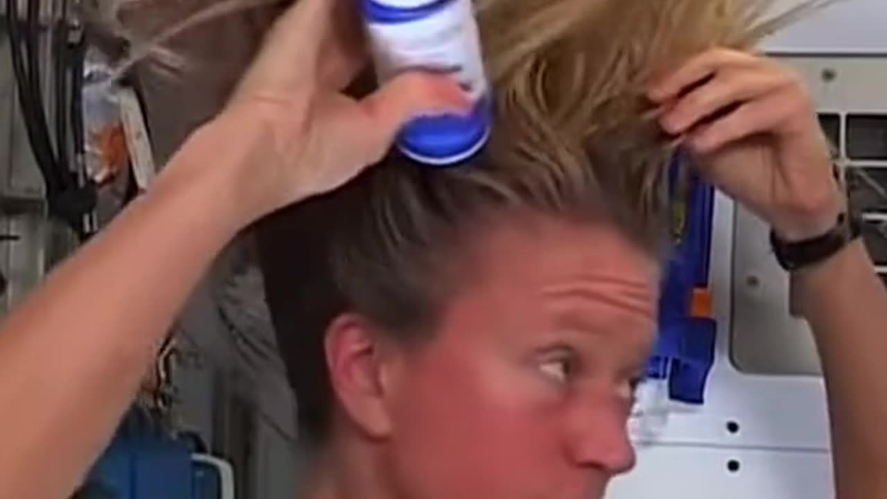 NASA, in space wash hair