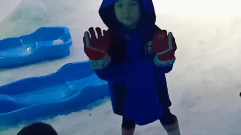 KIDS BROTHER & SISTER PLAYING ICE