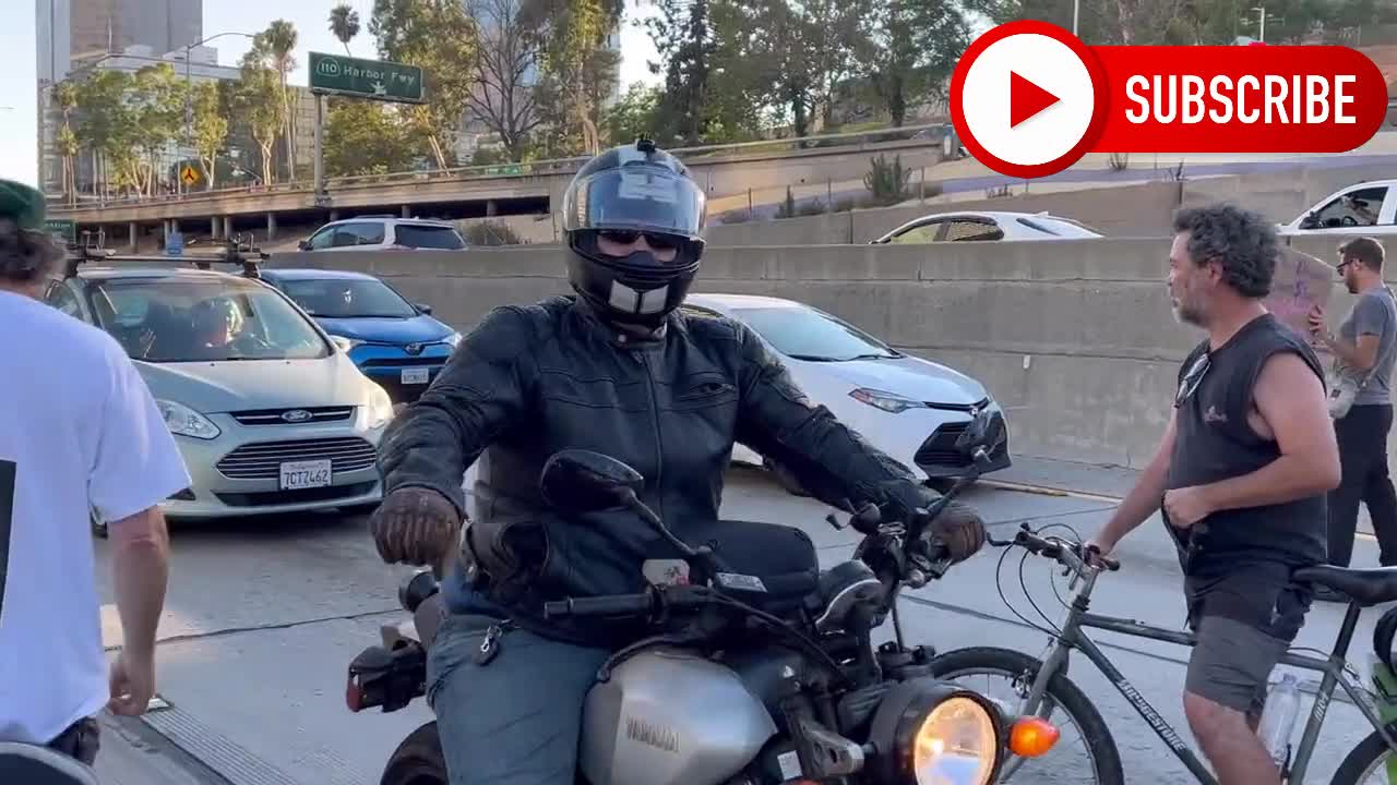 Los Angeles: Pro-abortion protesters shut down the freeway & use sticks to attack drivers