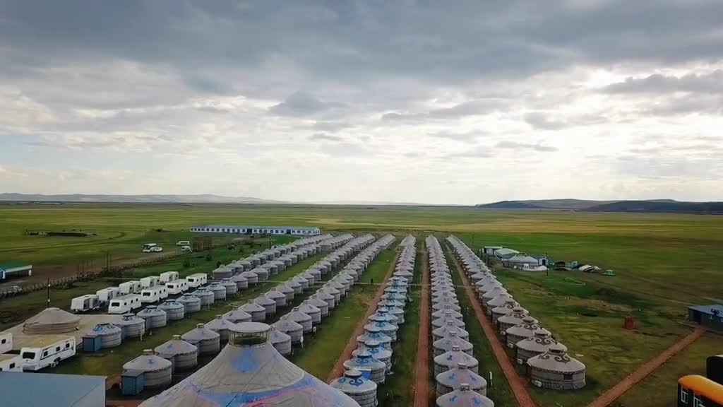 Mongolian yurt on the grassland