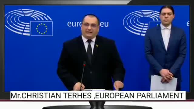 Cristian Terhes (MEP) talking about Justin Trudeau's tyranny during a press conference this week.