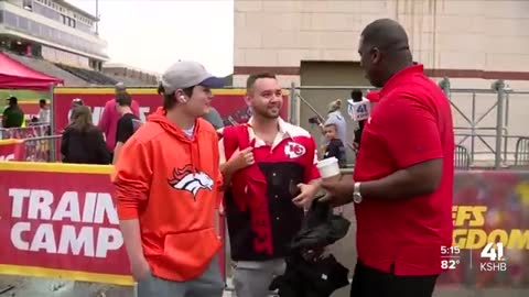 Denver Broncos fan scouts out competition at Kansas City Chiefs training camp