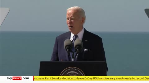 Joe Biden reiterates support for Ukraine at D-Day commemorations _ Russia - Ukraine war Sky News