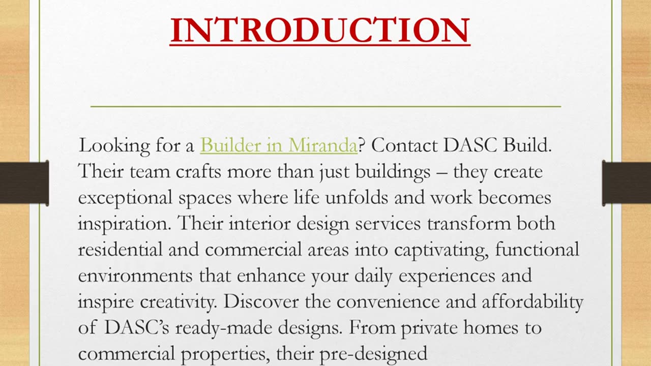 Looking for a Builder in Miranda?