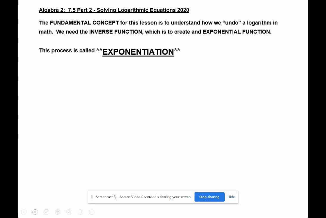 Solving Logarithmic Equations