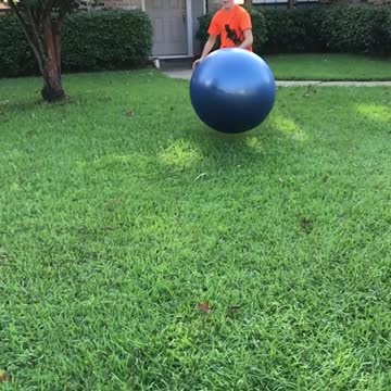 Boy Eats It Trying To Bounce Off Yoga Ball