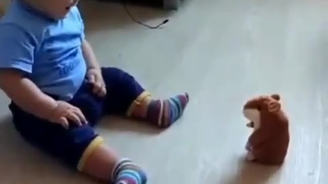 A crying baby and a hamster repeating his cry is a very funny moment