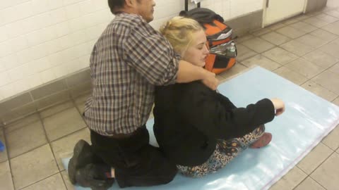 Luodong Massages Blonde Girl In Subway Station