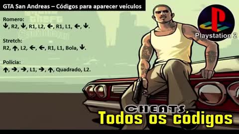 GTA San Andreas Todos os códigos Playstation 2