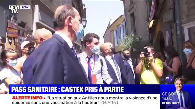 Jean Castex interpellé par une passante lors de sa visite dans l’Aude