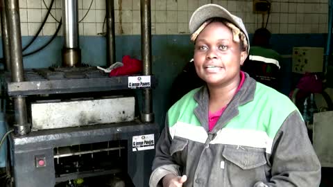 Paving the way: Kenyan recycles plastic into bricks