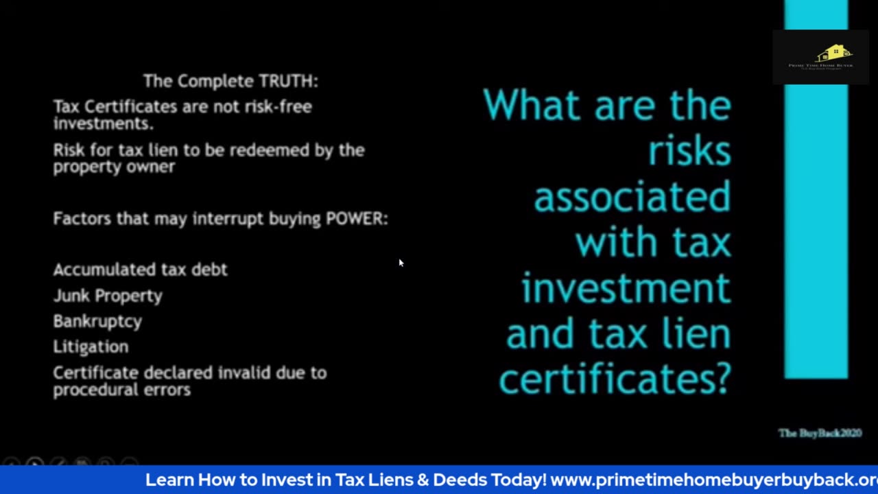 Tax Lien & Deed Investment ~ Free webinar ~ Sneak Peek ~ The Buy Back Team