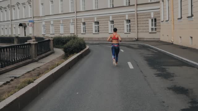 A woman is running