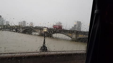 River Thames in the rain while on a coach 30th Sep.2022