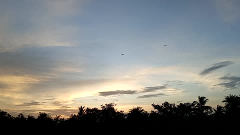 Natural beautiful sky view at village