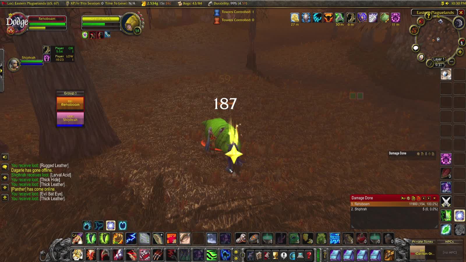 WoW Burning Crusade Druid Kitty with Paladin (wife) questing