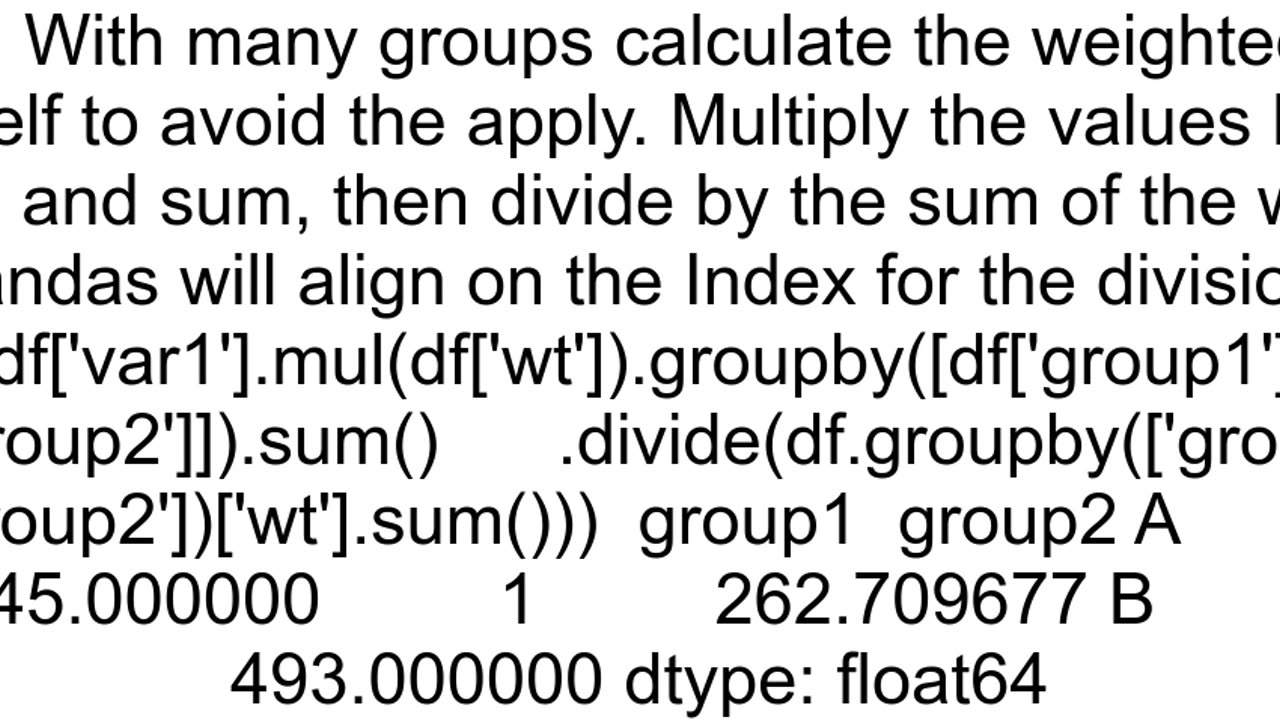 How to group by two columns calculate weighted mean return DataFrame in Python