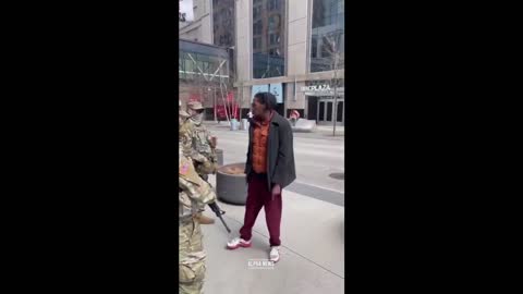 WATCH " The national guard being harrassed by New York Resident