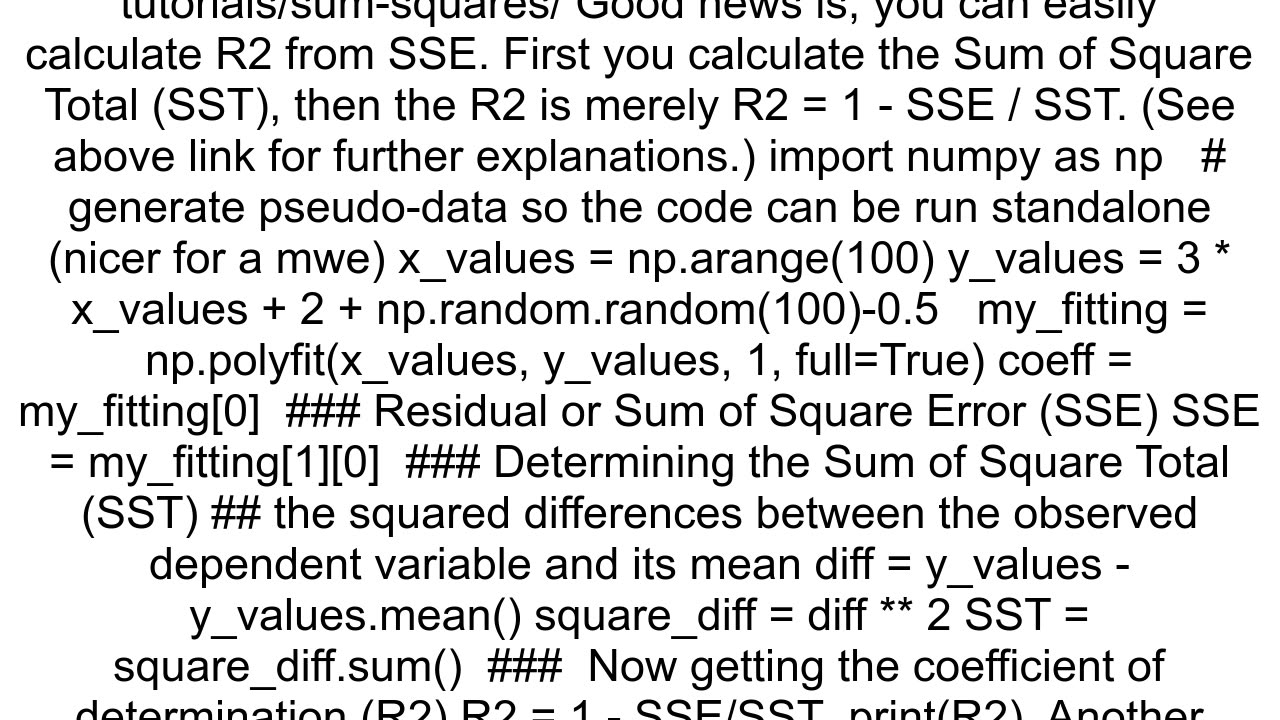 nppoly1d how to calculate R2