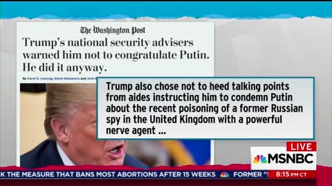 Rachel Maddow mocks Trump over call to Putin