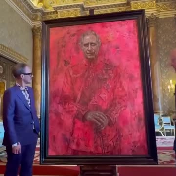 King Charles unveils his first official portrait since the Coronation.
