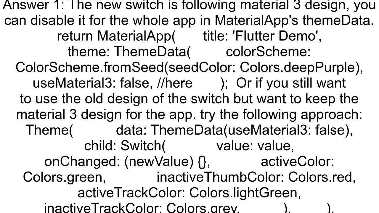 How to use old Flutter switch design