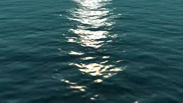 Open Ocean with Sunlight Reflection