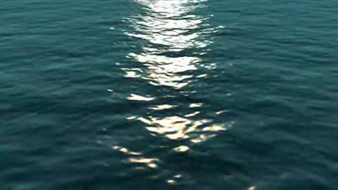 Open Ocean with Sunlight Reflection