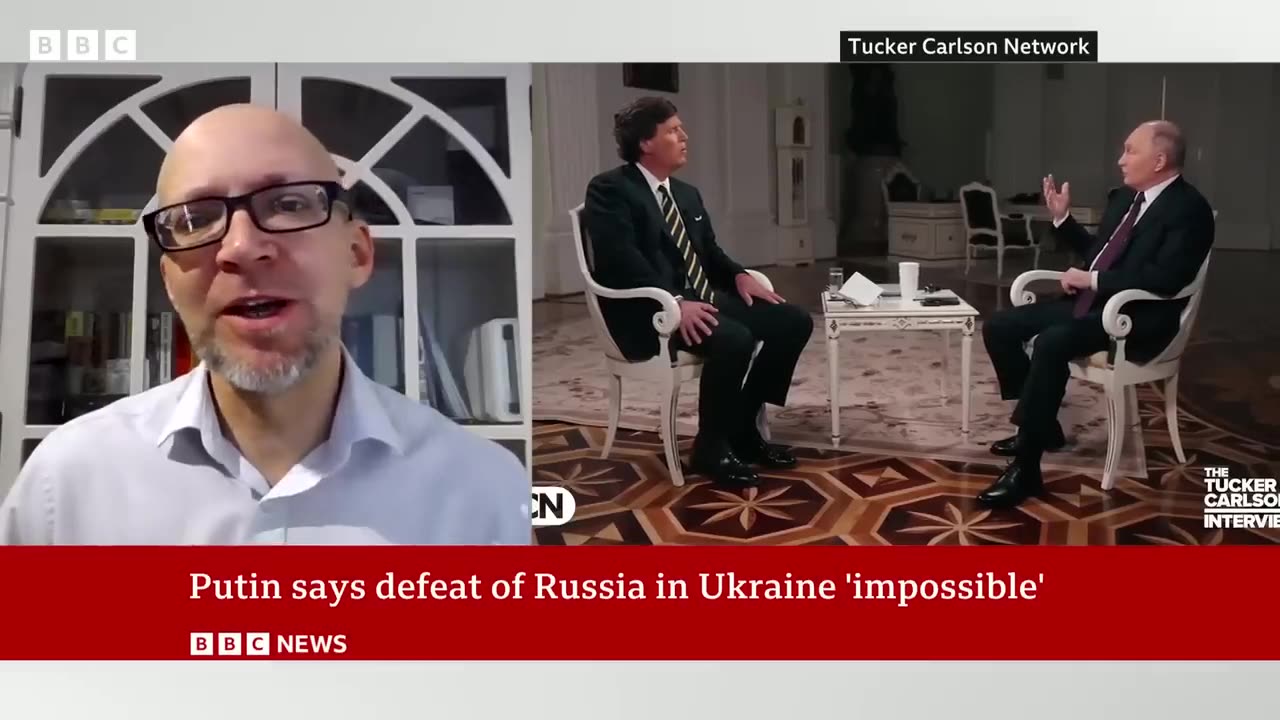 Putin tells Tucker Carlson Russia has no interest in invading Nato countries _ BBC News