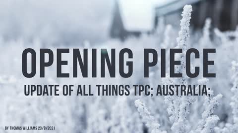 Update of all things TPC; Australia;