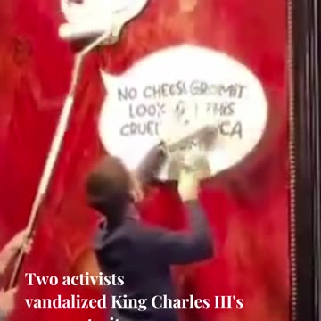 Two activists vandalized King Charles III's new portrait at a London gallery