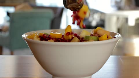 nice mixing fruit on a bowl