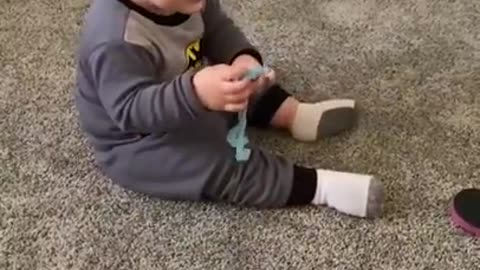 Little Child Adorably Playing With Her Cat Is So Cute