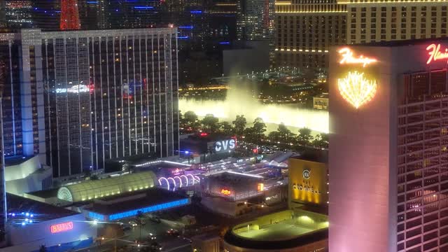 Bellagio musical fountain from High Roller - Las Vegas