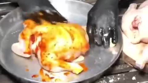 Making salt baked chicken