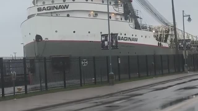 Ship at Sault Ste marie Locks