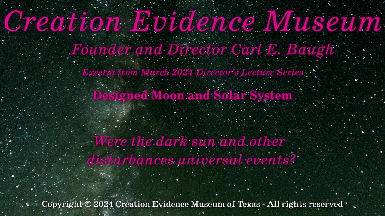 Were the dark sun and other disturbances universal events?