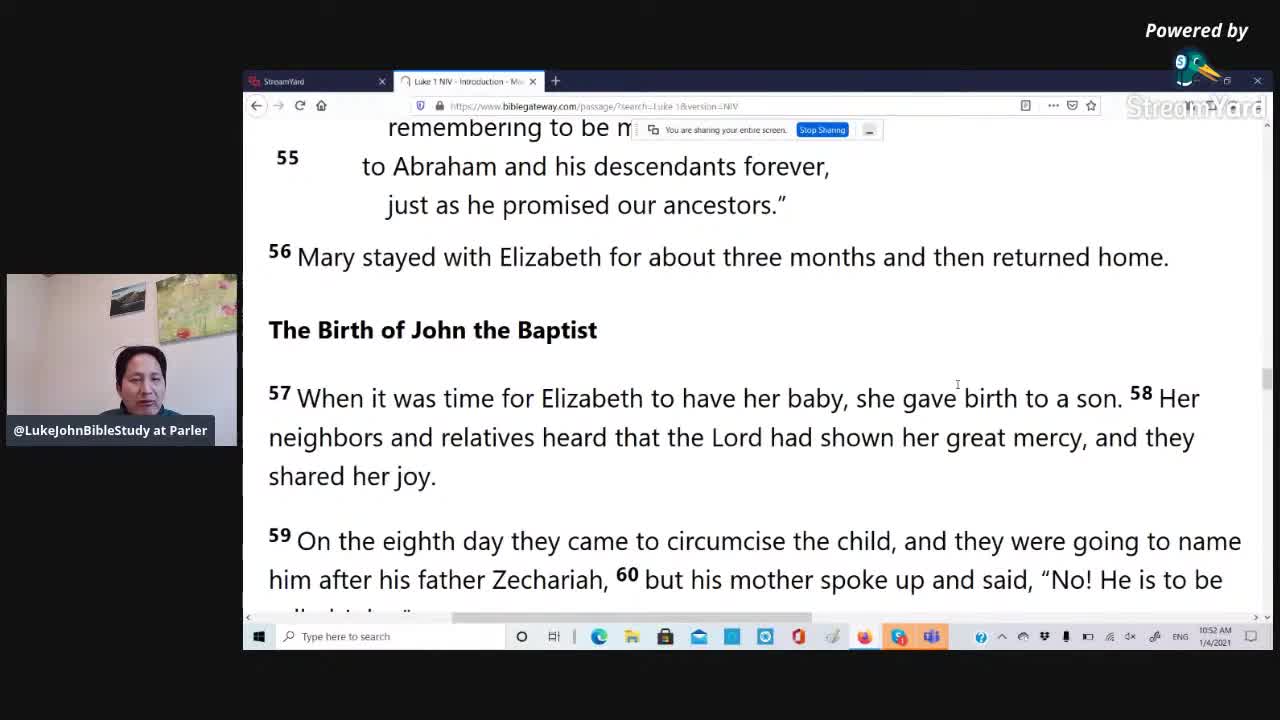 Luke John Bible Study: Luke 1, Part 4, The Birth of John the Baptist