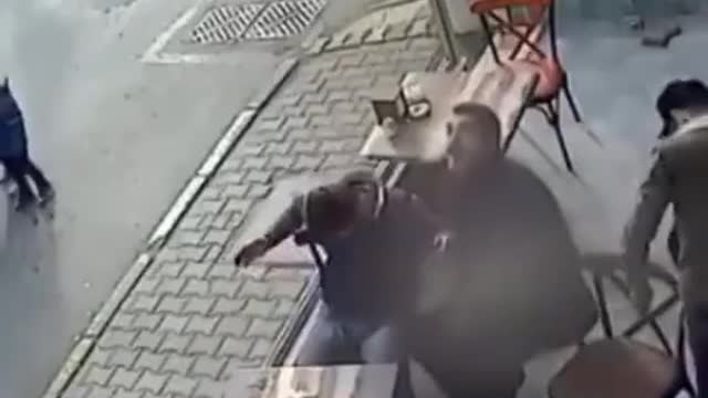 Pushed or fell? We will never know.