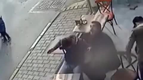 Pushed or fell? We will never know.