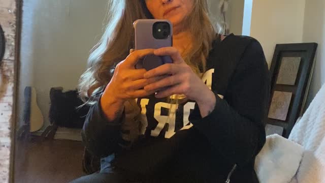 That’s a first. Stretching as I’m chat I g to myself in front of the mirror