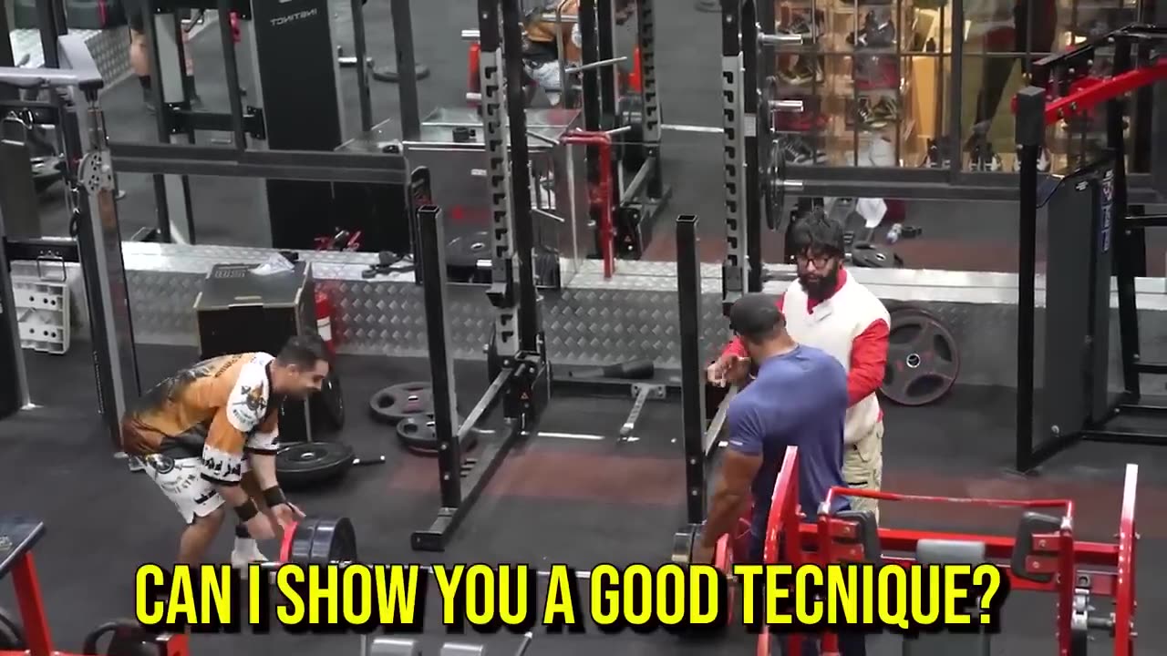 FAKE TRAINER PRANK with LARRY WHEELS _ Elite Powerlifter Pretended to be a Beginner coah in Gym #1