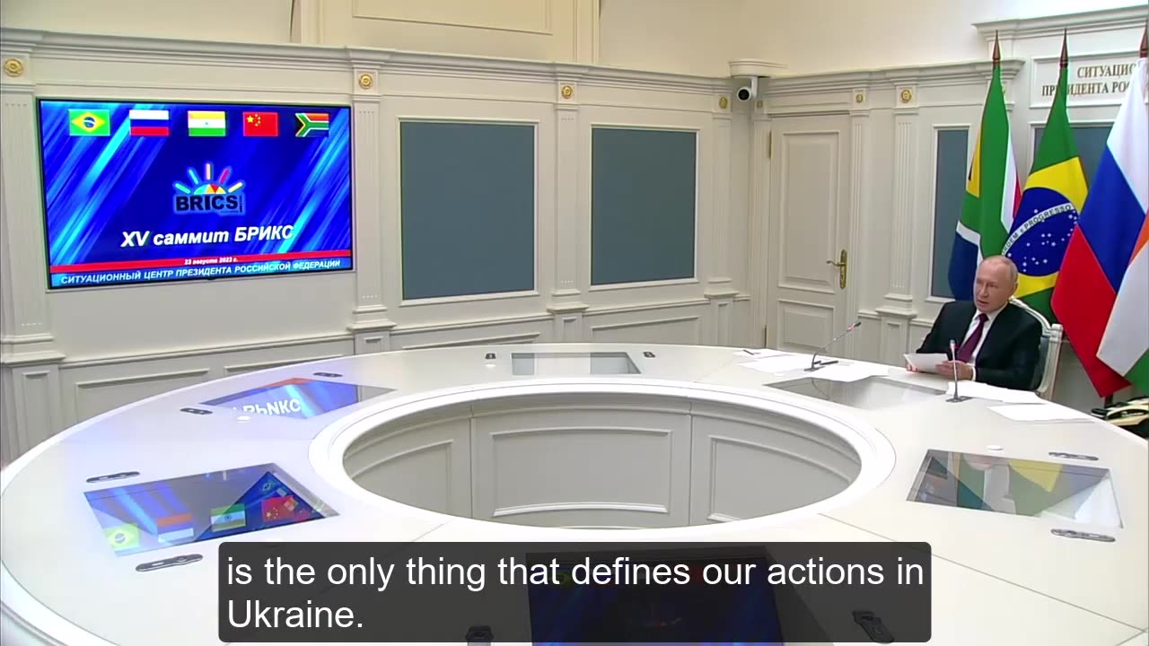 Putin Addresses the BRICS Summit 2023 - English Subtitles