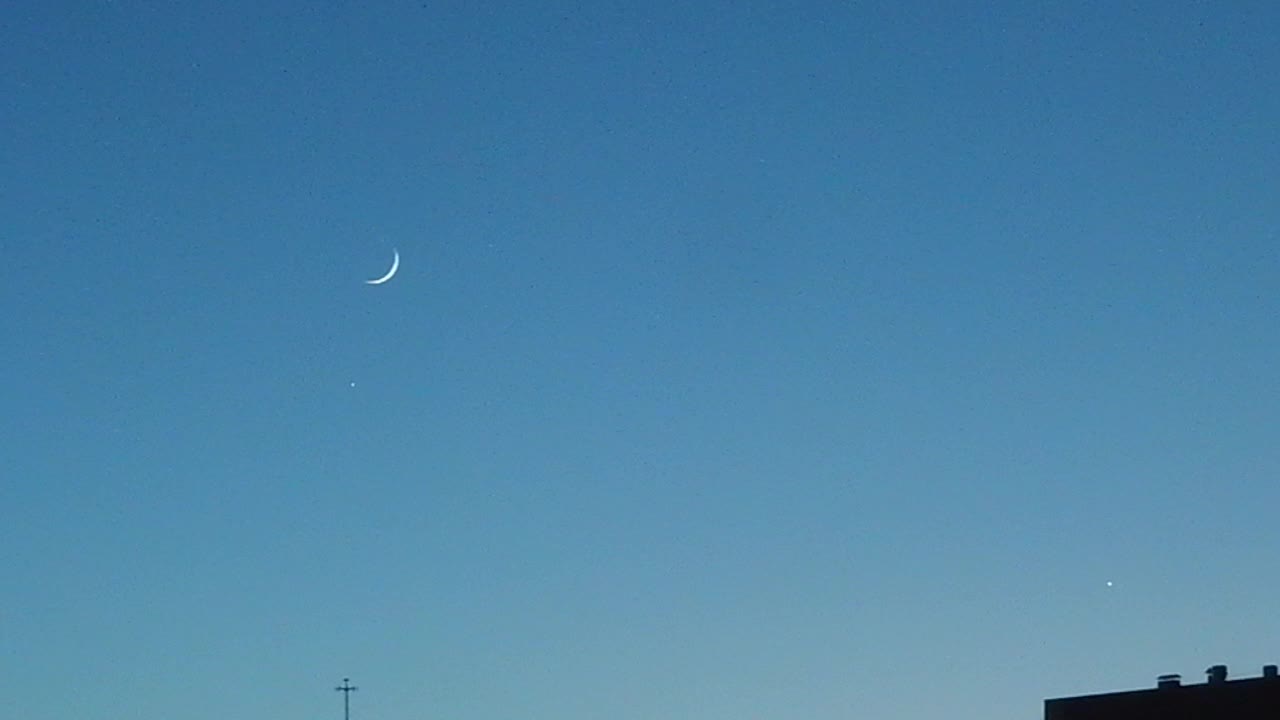 Moon and Venus in the evening sky