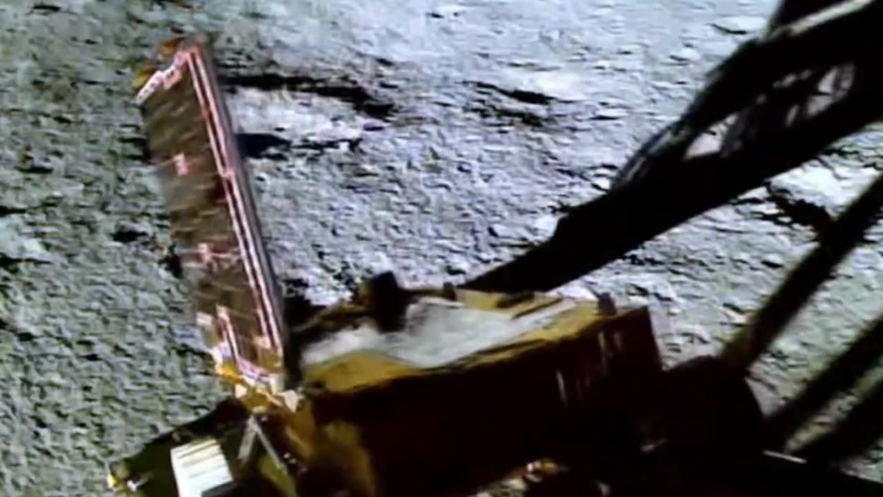 Chandrayaan 3 Rover Ramped Down from the Lander to Moon